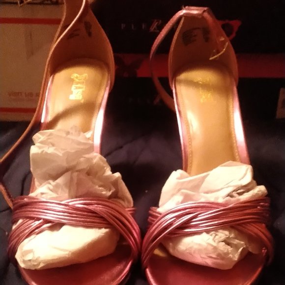 Brash Odessa Pink Rose Strappy Heels Size 13m With Box - Picture 9 of 10